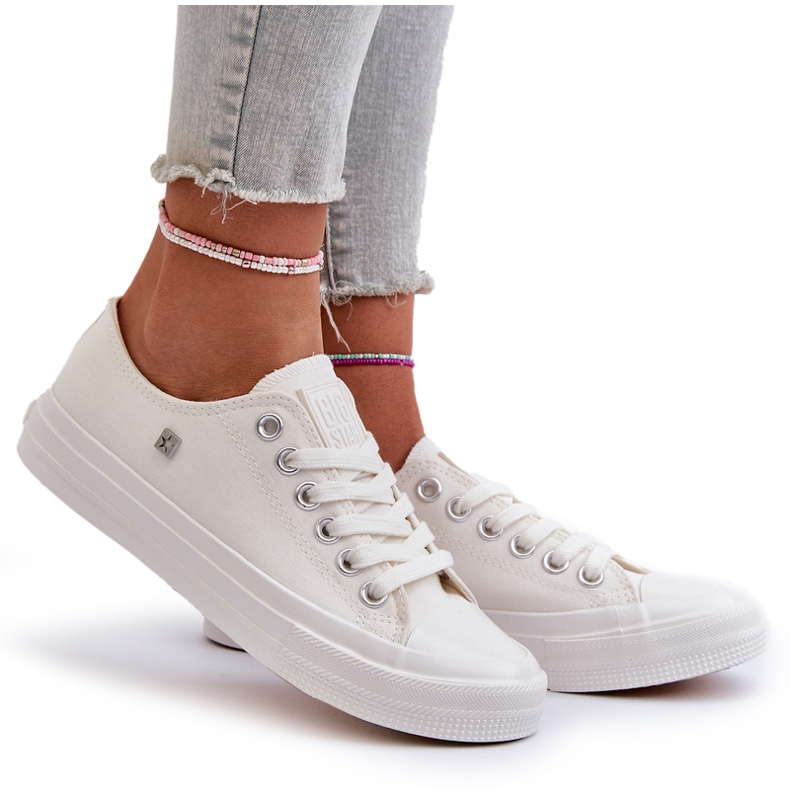 Klassiska kvinnors sneakers Big Star NN274285 White vit 6