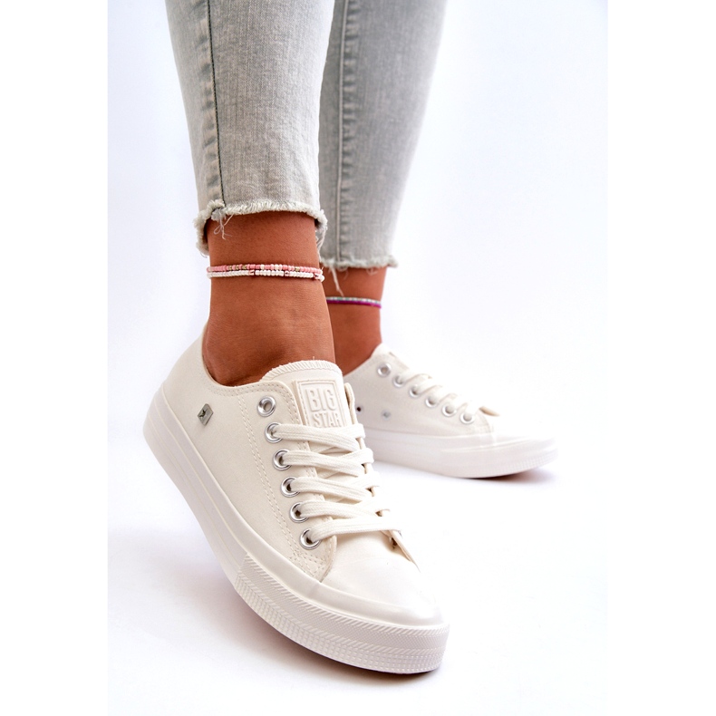Klassiska kvinnors sneakers Big Star NN274285 White vit 1