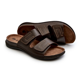 Bekväma flip-flops för män med kardborreband Inblu GV00002I Mörkbrun 2