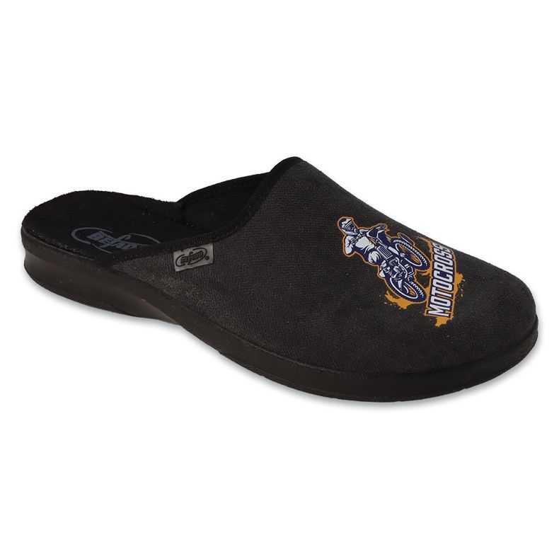 Befado herrtofflor med tryck MOTOCROSS 548M041 grå 1