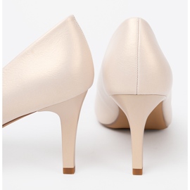 Sergio Leone Elegant vit pärla högklackat dampumps 2