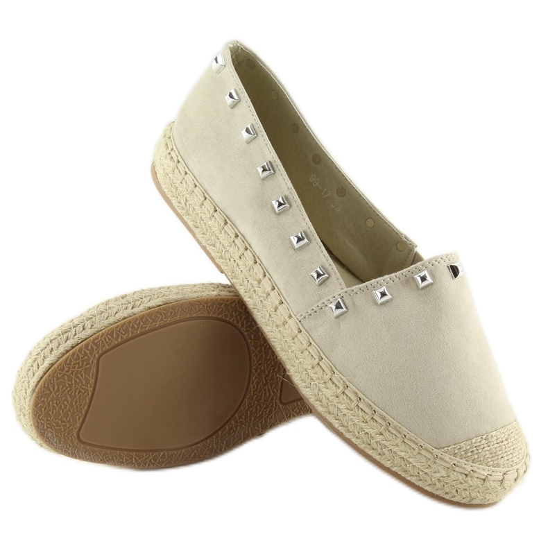 Beige espadrillor för kvinnor 99-17 beige 2