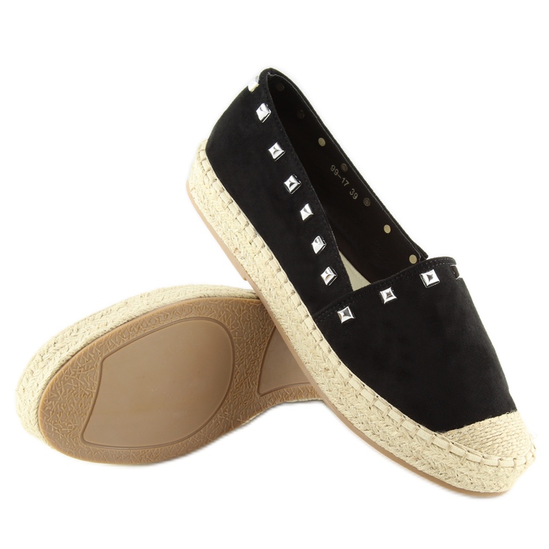 Svarta espadrillor för kvinnor 99-17 svarta 2