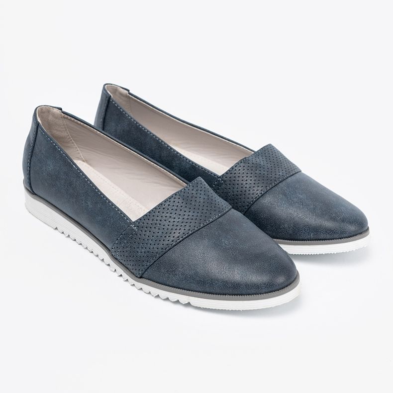 Goodin Navy Loafers on a White Sole 2