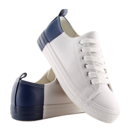 Bicolor vita sneakers BK378 WHITE / D.BLUE 1