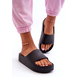 Kvinnors flip flops på plattformen svart skum 2