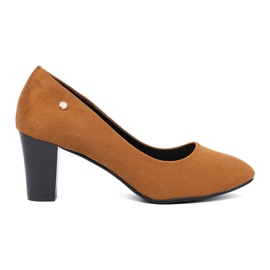 Goodin Suede High Heels Caramel 2