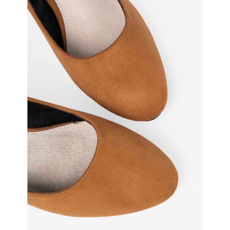 Goodin Suede High Heels Caramel 1