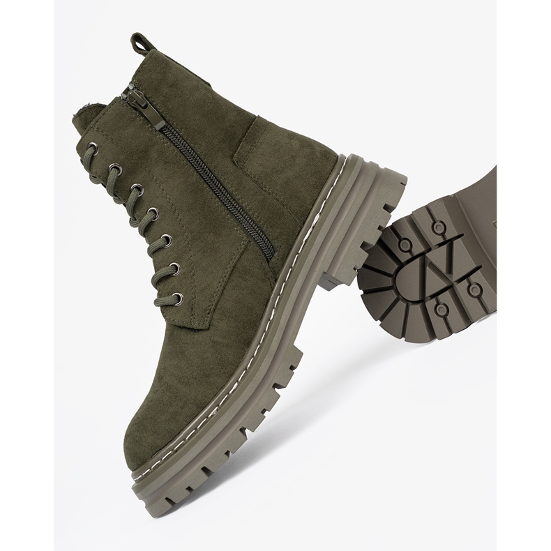 Mörkgröna kvinnors stövlar med mocka finish Sergio Leone 1