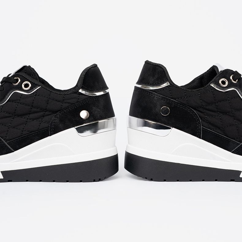 Shelvt Svarta wedge sneakers för kvinnor 2