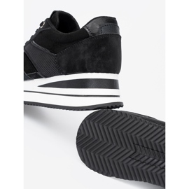 Shelvt Moderna svarta sneakers med glänsande skär 1