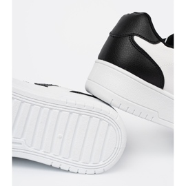 Shelvt Snygga svarta och vita sneakers med glitterinsatser 2