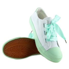 DC11 WHITE / GREEN vita och mint sneakers med band grön 2