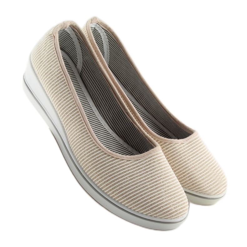 Guld c21v Guld wedge ballerinas brun 1