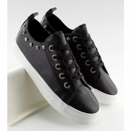 Svarta BL122p Svarta sneakers med cubic zirconia 2