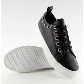 Svarta BL122p Svarta sneakers med cubic zirconia 1