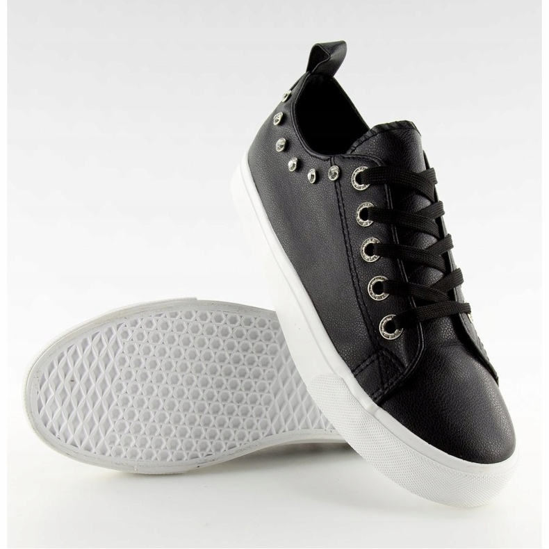 Svarta BL122p Svarta sneakers med cubic zirconia 1