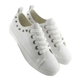 Vita sneakers med cubic zirconia BL122p Vit 2