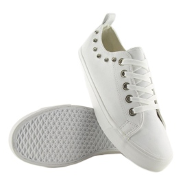 Vita sneakers med cubic zirconia BL122p Vit 1