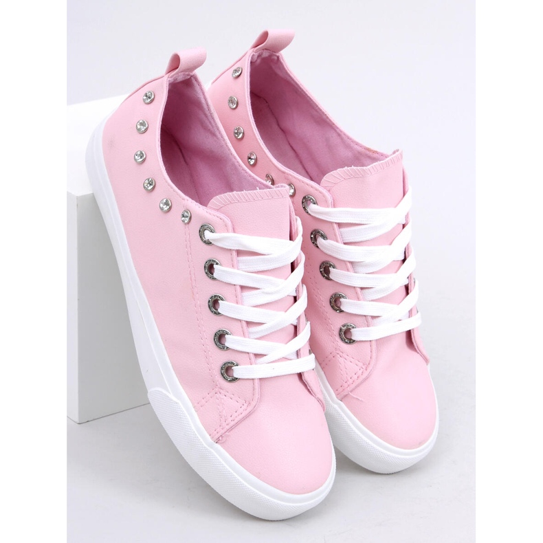 Sneakers med rosa cubic zirconias BL122p Pink 1