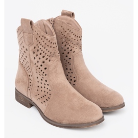 Seastar Beige Openwork Boots i cowboy -stil 1