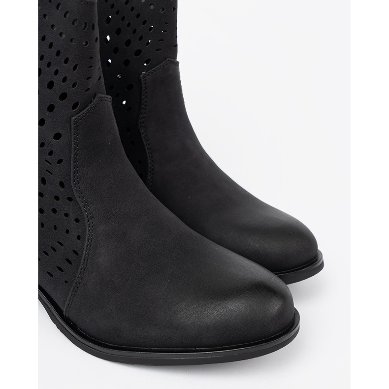 Seastar OpenWork Black Boots svart 1