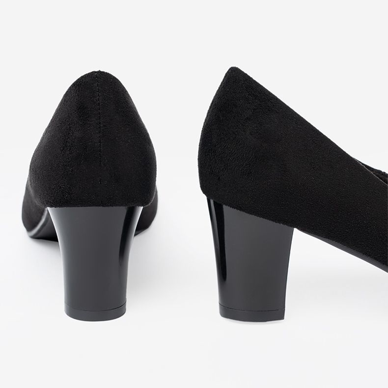 Goodin Svarta kvinnors pumpar med en dekorativ blomma 1