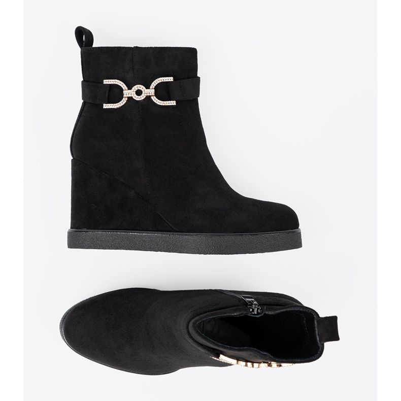 Shelvt Svarta mocka stövlar med en elegant klämma 1