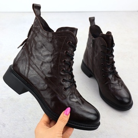 Kvinnors läderarbetare isolerade bruna stövlar Vinceza 86412 1