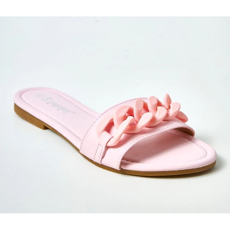 Rosa flipflops med en matt Aliyan-kedja 2