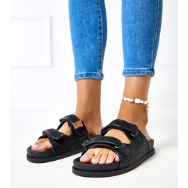 Svart virkningsflikar med justerbara klirisband 1