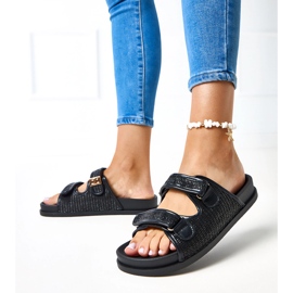 Svart virkningsflikar med justerbara klirisband 2