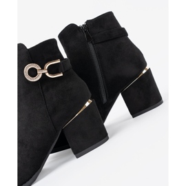 Shelvt Svarta kvinnors stövlar med ett elegant spänne 1