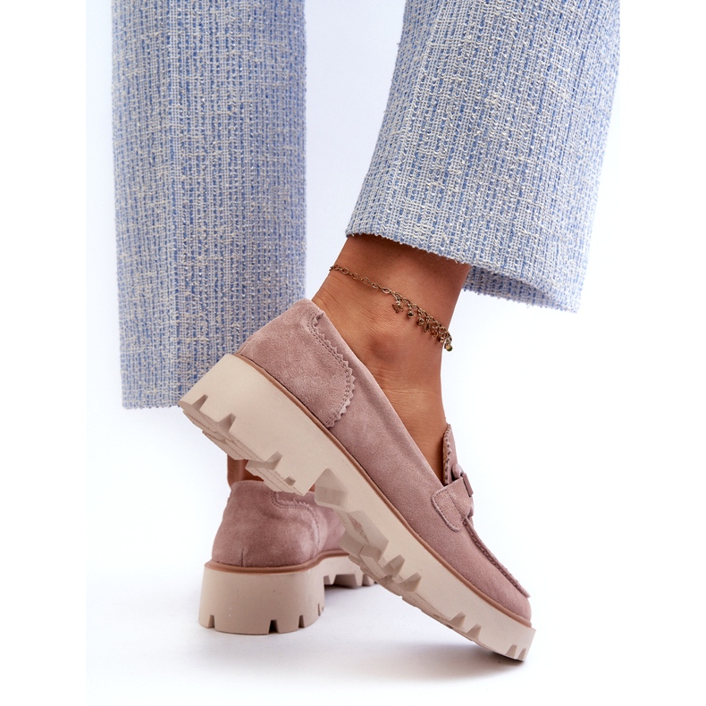 S.Barski Mocka dammockasiner med dekoration D&amp;A TW117 Rosa 4