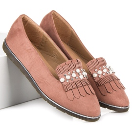Loafers med en prydnad rosa 2