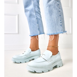 Blå kvinnors loafers från Eco -Leather Kirna 1