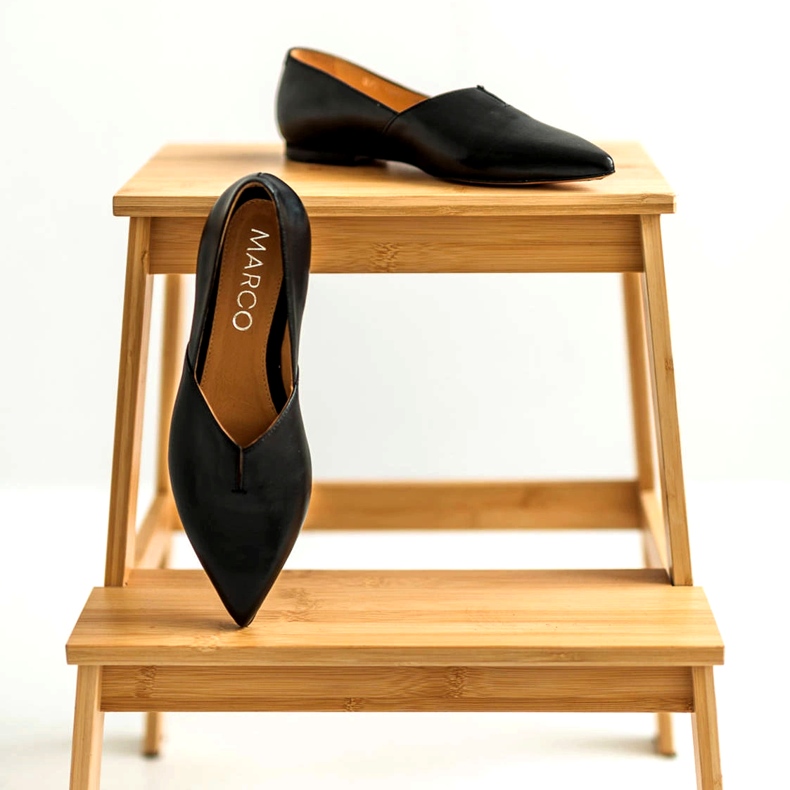 Marco Shoes Black Women's Ballerinas Marco 1285 med en klippning svart 2