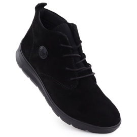 Kvinnors läderskor Black Rieker Z0022-00 svart 1