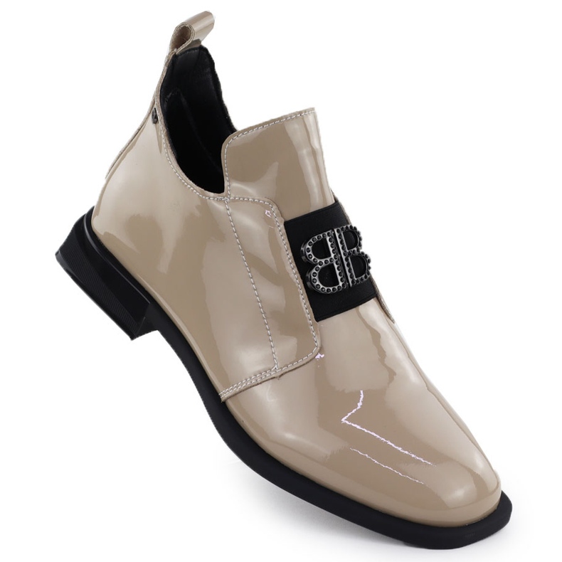 Kvinnors läderstövlar lackerade med dekoration Beige Filippo DBT4763 1