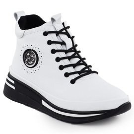 Filippo DBT4215 läderkilar vit 1