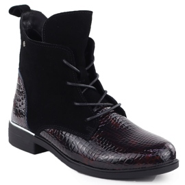 Läder lackerade mocka kvinnors isolerade mörkbruna filippo dbt4749 1