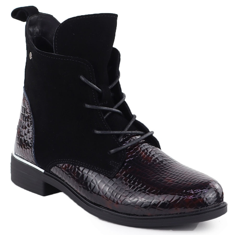 Läder lackerade mocka kvinnors isolerade mörkbruna filippo dbt4749 1