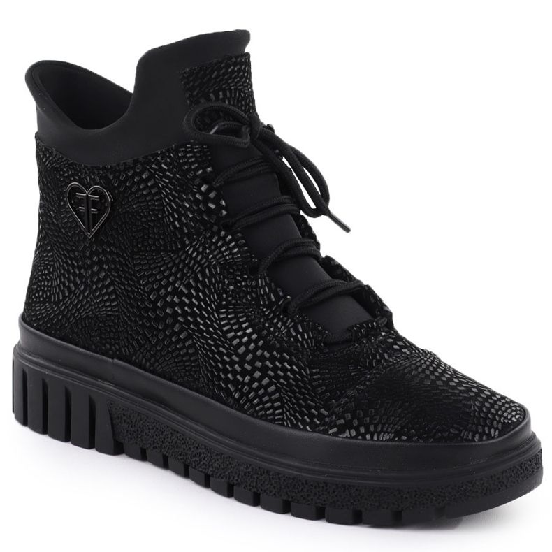 Kvinnors läderstövlar skimrande svart filippo DBT7302 1