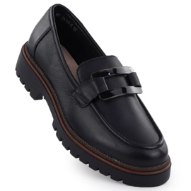 Lordy Leather Loafers on the Black Sergio Leone MK25166-S Women's Platform 1