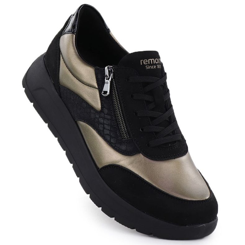 Remonte Bekväm kvinnors svart och gyllene renovering D2V02-04 1