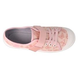 Befado barntofflor med kardborre 351Y033, rosa med fjärilar 2