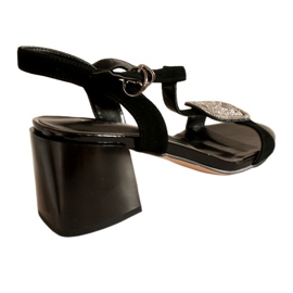 Kvinnors sandaler Angel Blue TN6415 Black High Heels svart 5