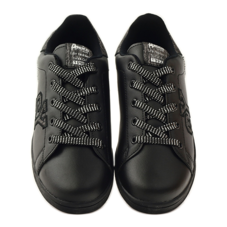 American Club American heart sneakers med läder innersula grå svart 4