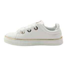 American Club Sneakers satin amerikansk 17508 skosnören ['vit', 'guld'] vit 2