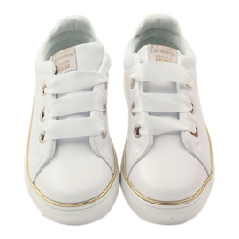 American Club Sneakers satin amerikansk 17508 skosnören ['vit', 'guld'] vit 4